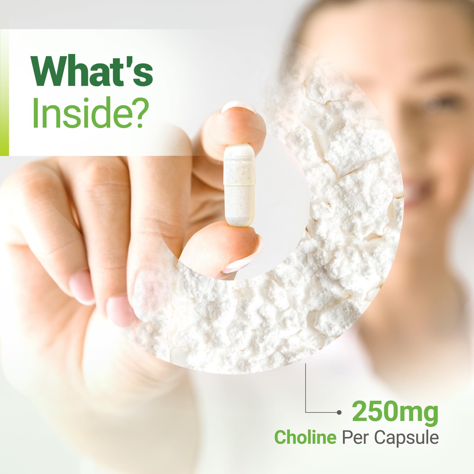 Nested Naturals Choline Bitartrate 500mg Per 2 Capsules | High Potency Choline Supplements | Supports Cognitive & Liver Function | 100% Vegan & Non-GMO Choline | 90 Vegan Capsules - Available at All In One Marketplace Canada