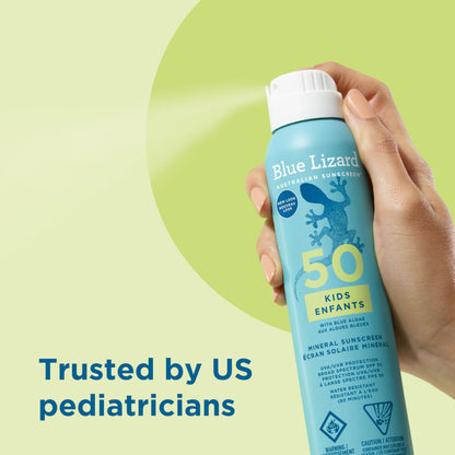 Blue Lizard Kids Mineral SPF 50 Sunscreen Spray, Broad-Spectrum UVA/UVB Protection, Water-Resistant, Zinc Oxide Formula, 142 g