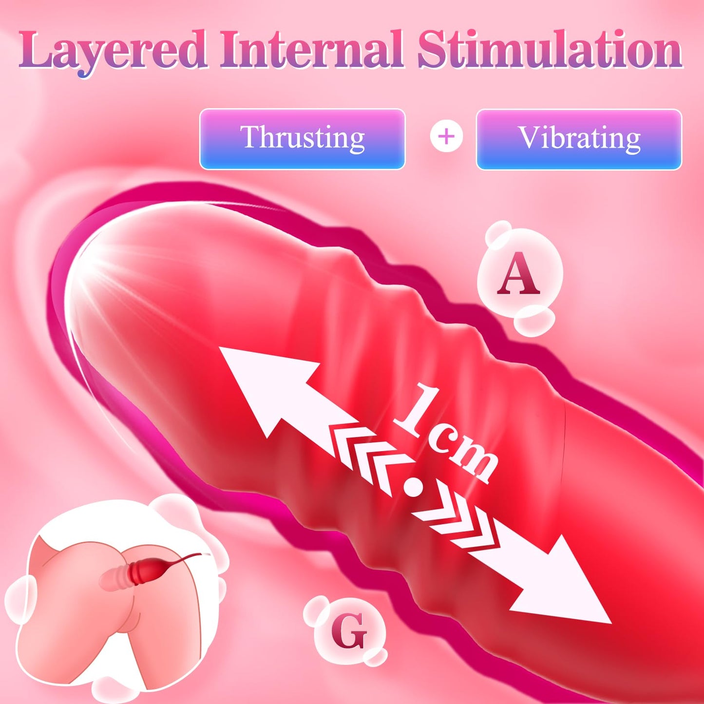 Neworld Sex Toys Rose Vibrator with 9 Sucking & Thrusting Dildo Vibrators