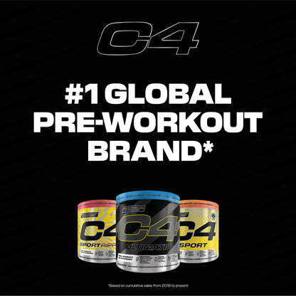 Cellucor C4 Original Pre Workout Powder - Sugar Free Preworkout Energy for Men & Women - 150mg Caffeine, Beta Alanine, Creatine - Icy Blue Razz, 60 Servings Cellucor