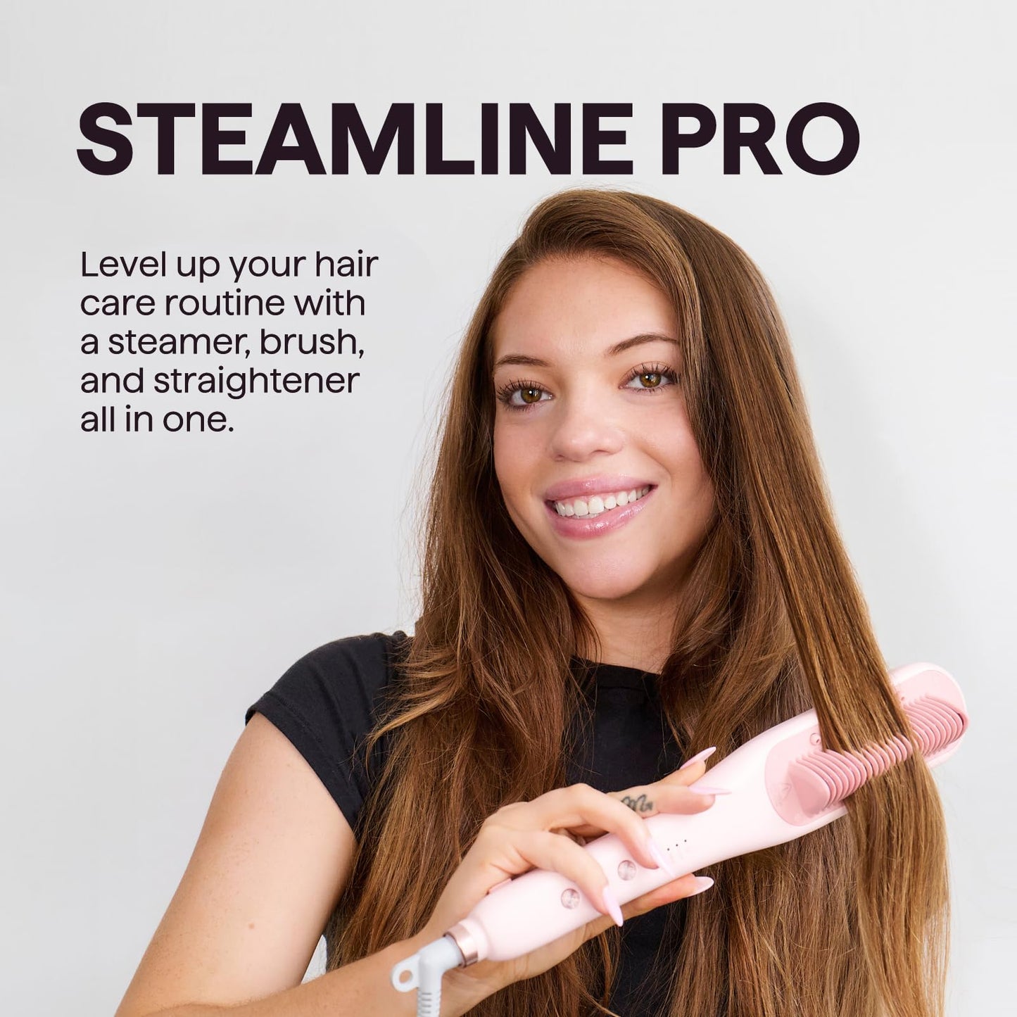 Wavytalk Pro Steam Hair Straightener Brush, Steamline Pro 3 in 1 Straightening Brush, Steam Reduces Damage, Nourishes Hair, and Expedites Straightening - Available at All In One Marketplace Canada