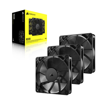 CORSAIR RS120 120mm PWM Fans – Daisy-Chain Connection – Low-Noise – Magnetic Dome Bearing – Triple Pack – Black 🍁 All In One Marketplace Canada
