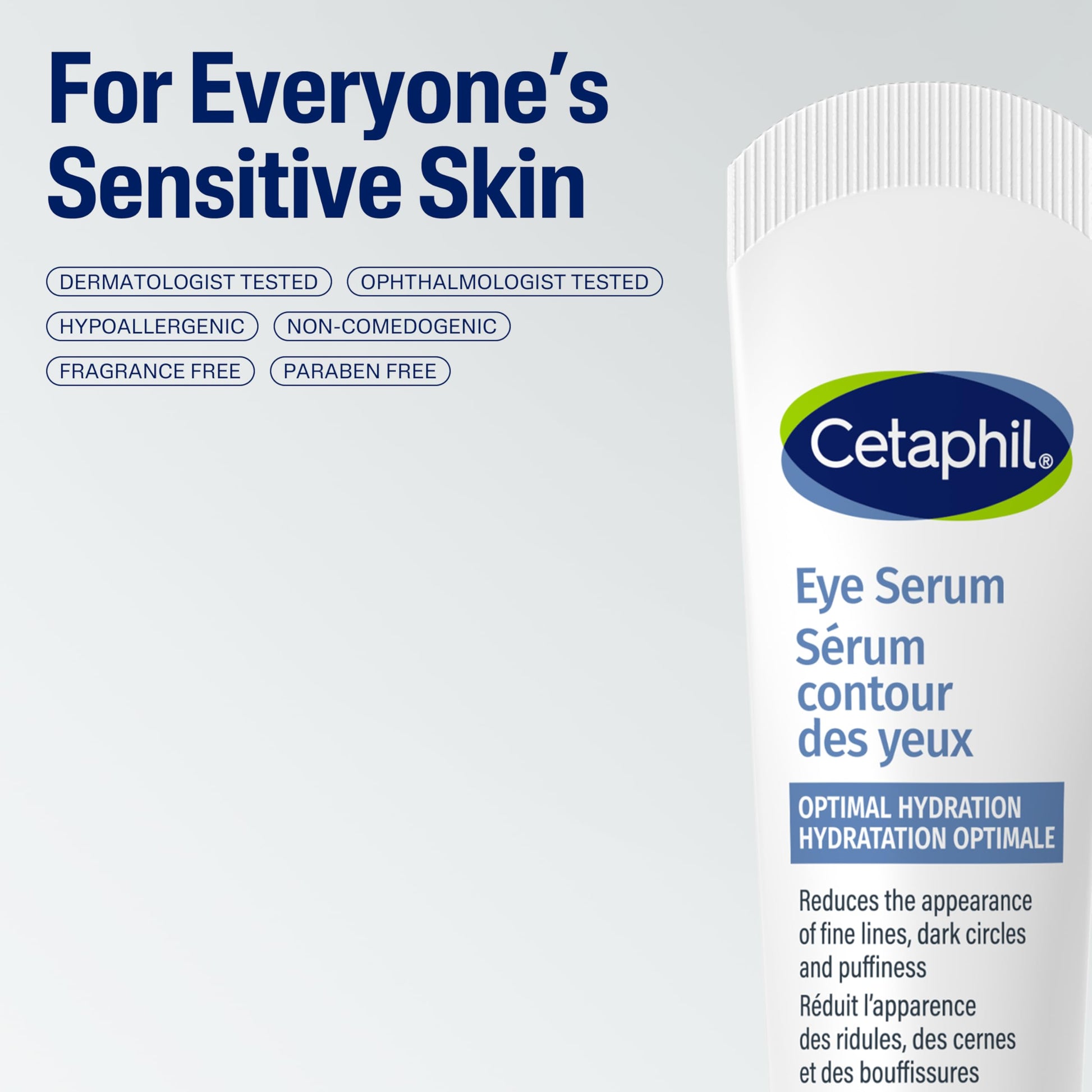 Cetaphil Optimal Hydration Eye Serum, Serum for Face, Wrinkles, Dark Circles & Puffiness, 48Hr Hydration with Hyaluronic Acid, Vitamin E & B5, Dermatologist Recommended, 14g - Available at All In One Marketplace Canada