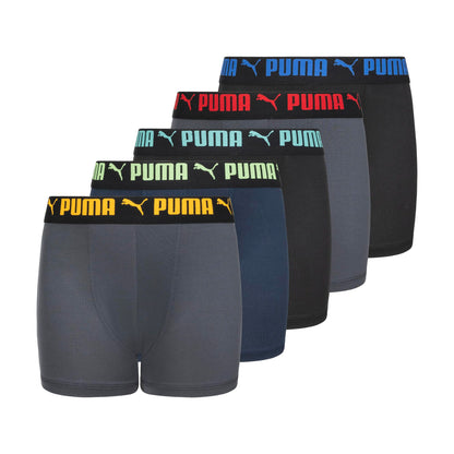 Puma Boys' 5 Pack Performance Boxer Briefs, Grey/Bright, Large PUMA
