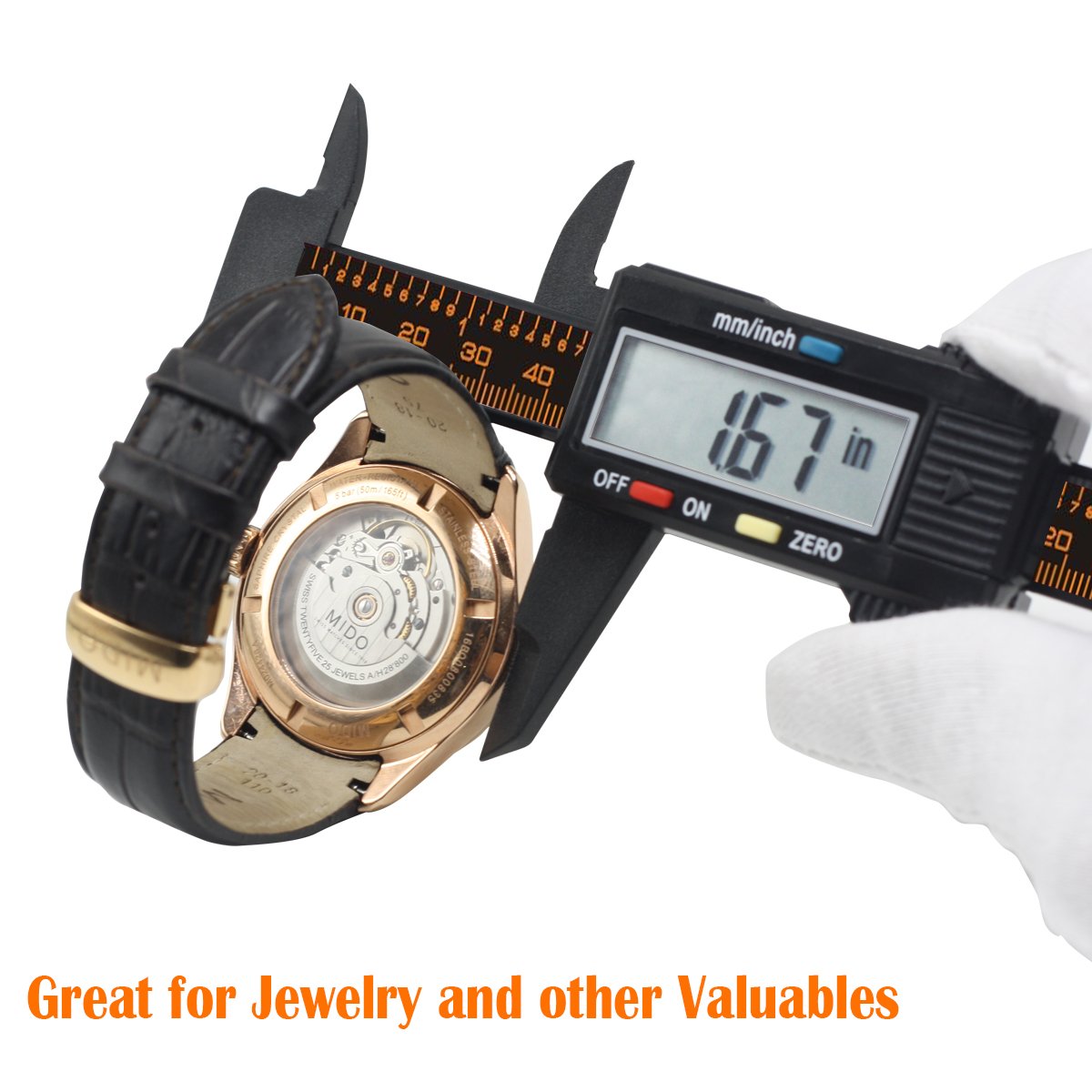 FineSource Electronic Digital Caliper Inch/Metric Conversion 0-6 Inch/150 mm Carbon Fiber Gauge Micrometer Extra Large LCD Screen Auto Off Featured Measuring Tool (Black)