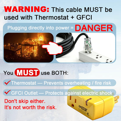 TOPDURE 60FT Roof & Gutter De-Icing Cable, 5W/ft Heat Tape 🍁 All In One Marketplace Canada
