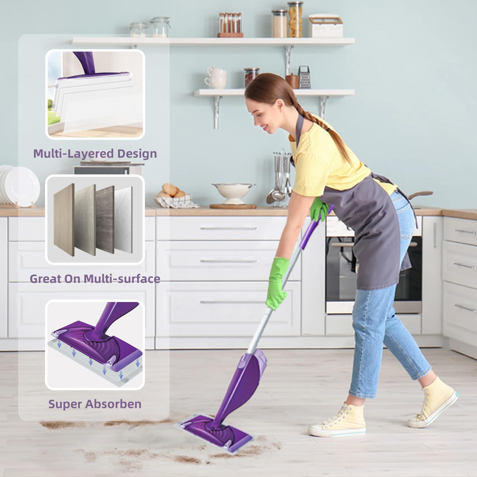 30 Count Disposable Wetjet Pad Refills for Swiffer Wetjet,Spray Wet Pads Refill, Heavy Duty Mop Pad Refills,All Purpose Multi Surface Floor Cleaning - Available at All In One Marketplace Canada