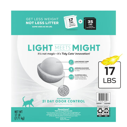 Purina Tidy Cats Lightweight Free and Clean Unscented, Multi-Cat, Clumping, 99.9 Percent Dust Free Cat Litter - 17 lb. Box 🍁 All In One Marketplace Canada