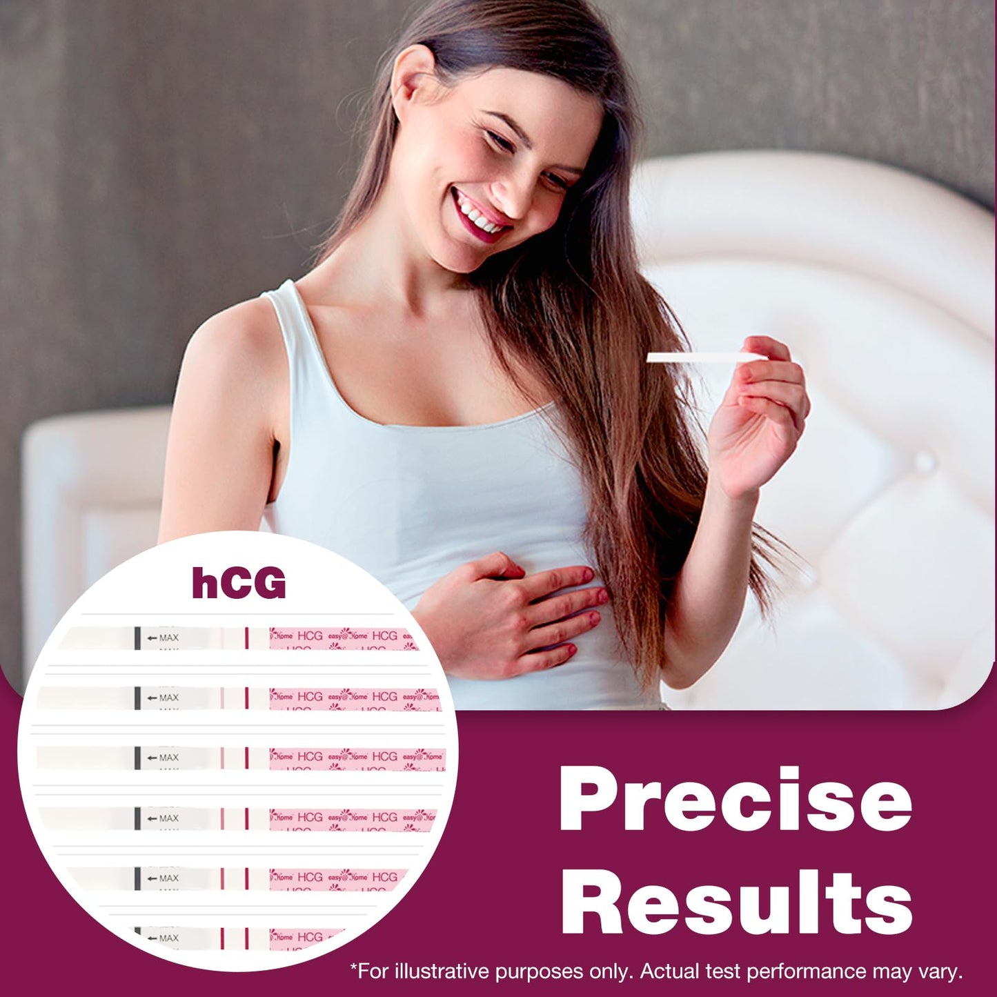 Easy@Home Pregnancy Tests 40 Pack: Easy to Use & Early Detection at Home Pregnancy Strips - Fertility Tests