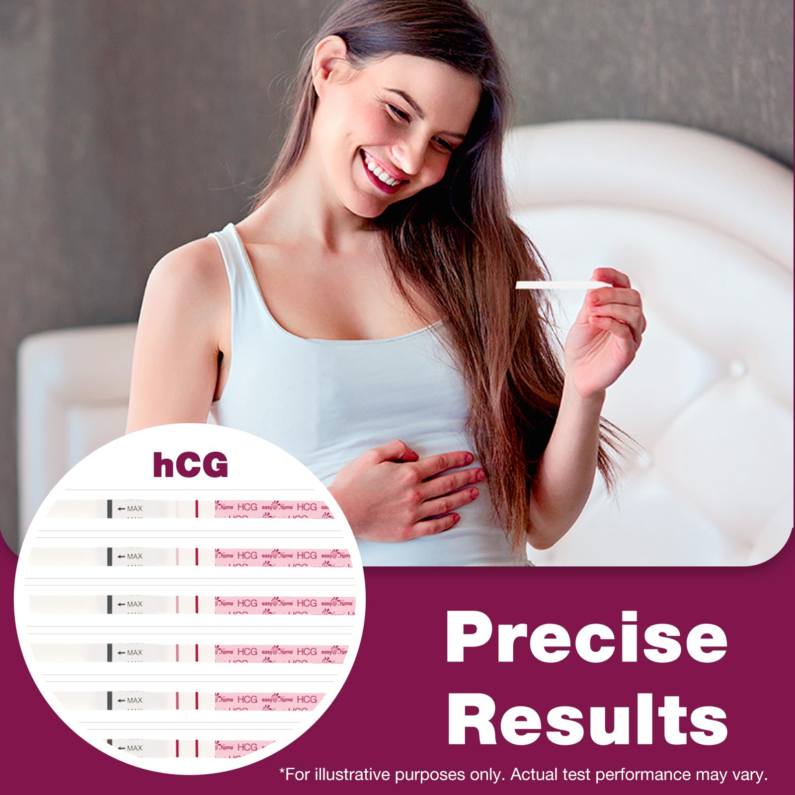 Easy@Home Pregnancy Tests 40 Pack: Easy to Use & Early Detection at Home Pregnancy Strips - Fertility Tests
