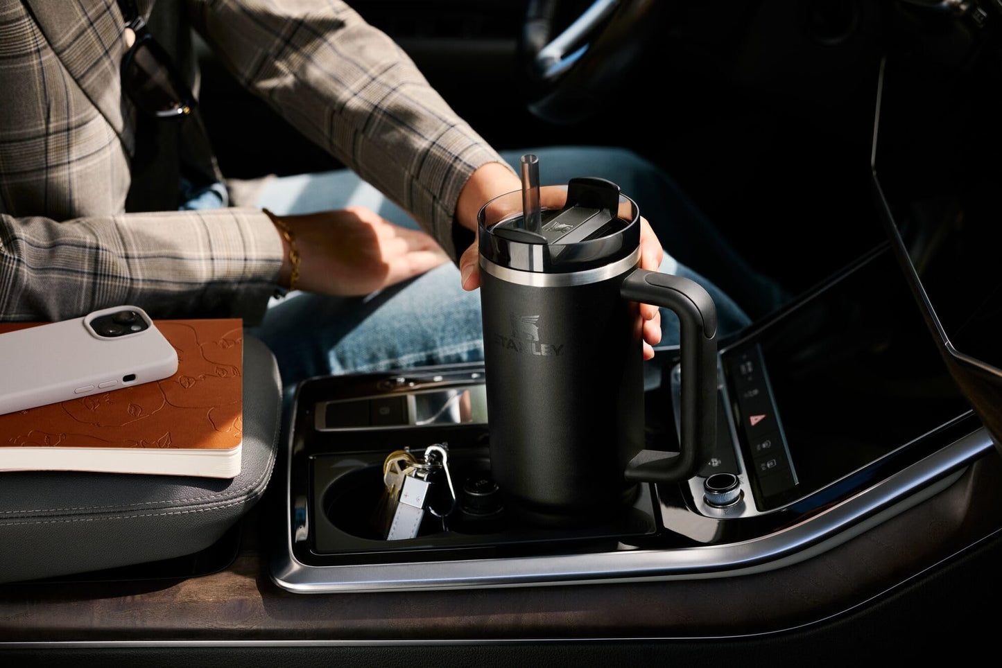 Stanley Quencher H2.0 Tumbler with Handle and Straw 40 oz | Flowstate 3-Position Lid | Cup Holder Compatible for Travel | Insulated Stainless Steel Cup | BPA-Free | Peony