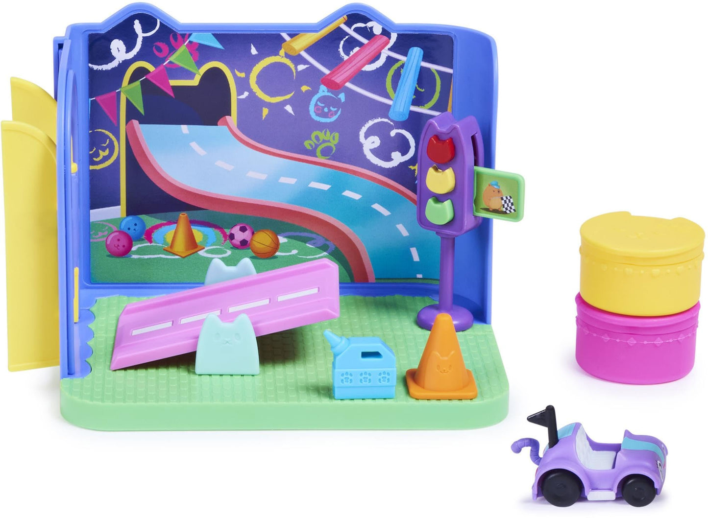 Gabby's Dollhouse, Carlita Purr-ific Play Room with Carlita Toy Car, Accessories, Furniture and Dollhouse Deliveries, Kids Toys for Ages 3 and up DREAMWORKS GABBY'S DOLLHOUSE