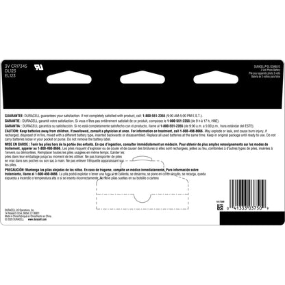 Duracell CR123A 3V Lithium Battery, 12 Count, 10-Year Storage, Long-Lasting