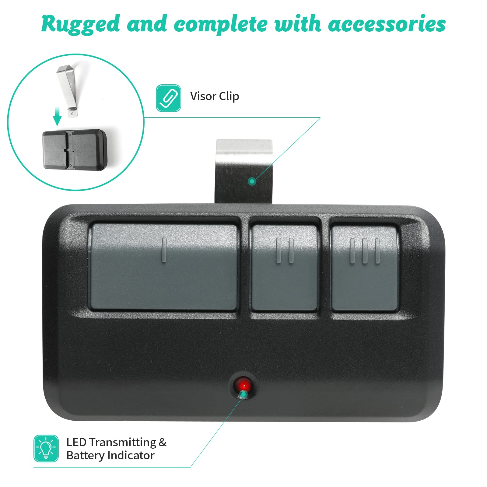 2 for LiftMaster Chamberlain Craftsman Universal Garage Door Opener Remote 893MAX 893LM 971LM 373LM,2 Visor Clip,1993 to Present - Available at All In One Marketplace Canada