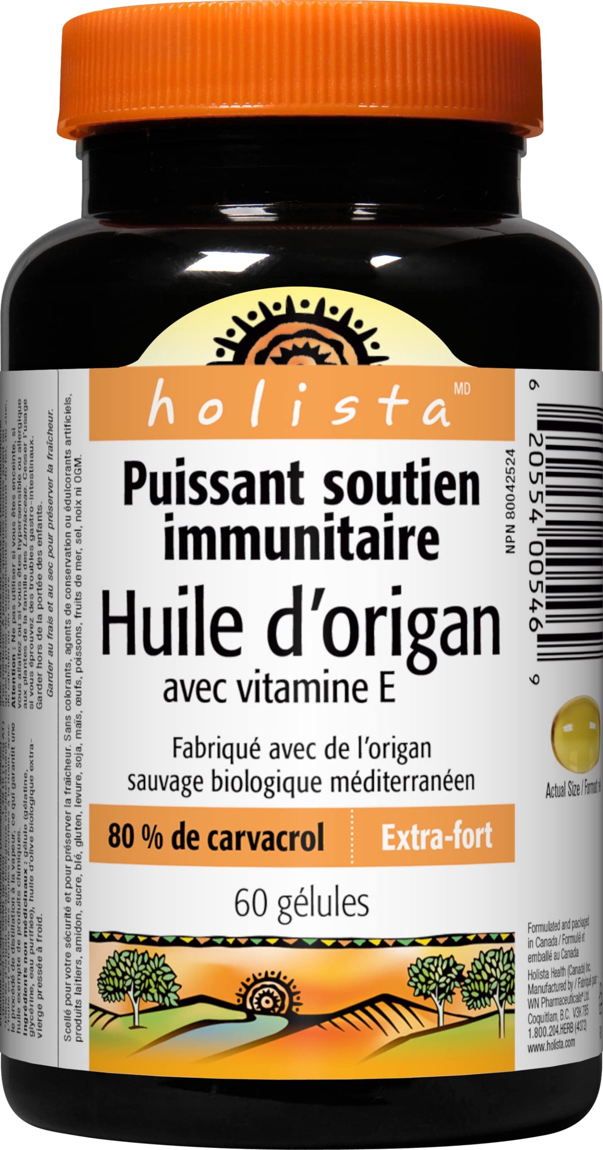 Holista Oregano Oil with Vitamin E Extra Strength, 60 Softgels