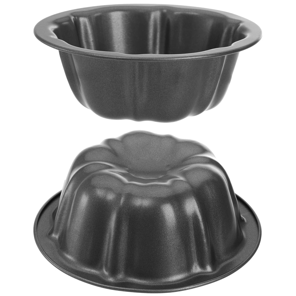 ZENFUN 10 Pcs Mini Flan Molds Pan, 4 Inches Fluted Cake Pan Nonstick, Carbon Steel Mini Flan Molds Pans, Cake Pans Reusable Tube Oven Baking Mold for Cupcake, Bread, Bavarois, Brownie 🍁 All In One Marketplace Canada