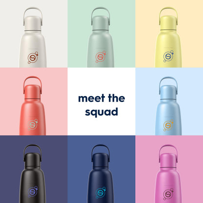 SodaStream - Fizz & Go Cool Bottle | Stainless Steel Carbonating Water Bottle | Keeps Drinks Cold 12 Hrs | Cupholder Friendly | Compatible with Pink CO2 cylinder machines | Blueberry color | 0.9L 🍁 All In One Marketplace Canada