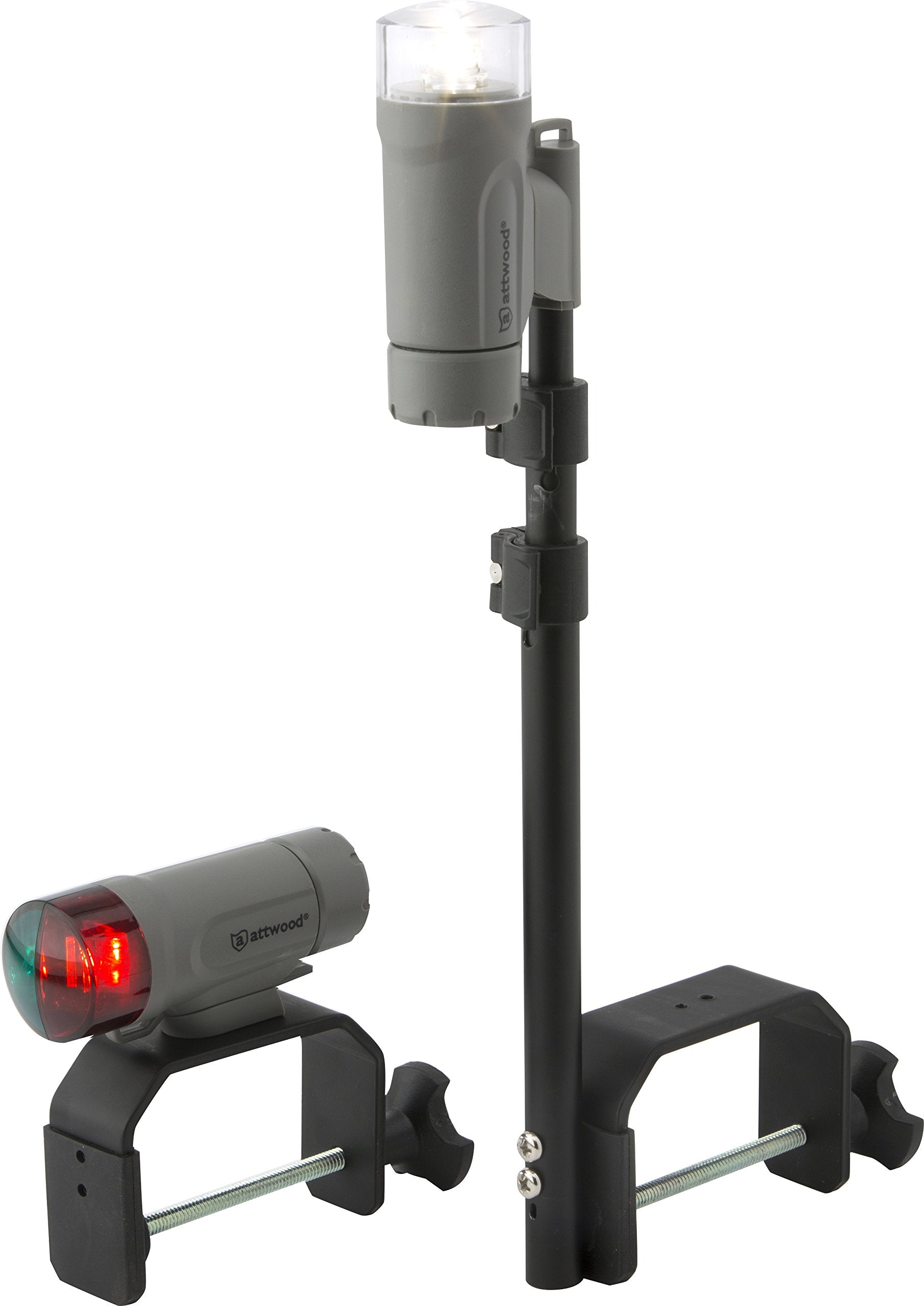 Attwood 14190-7 Water-Resistant Portable Clamp-On LED Light Kit with Marine Gray Finish attwood