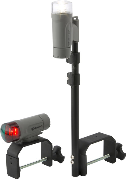 Attwood 14190-7 Water-Resistant Portable Clamp-On LED Light Kit with Marine Gray Finish attwood