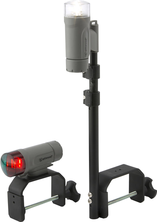 Attwood 14190-7 Water-Resistant Portable Clamp-On LED Light Kit with Marine Gray Finish attwood
