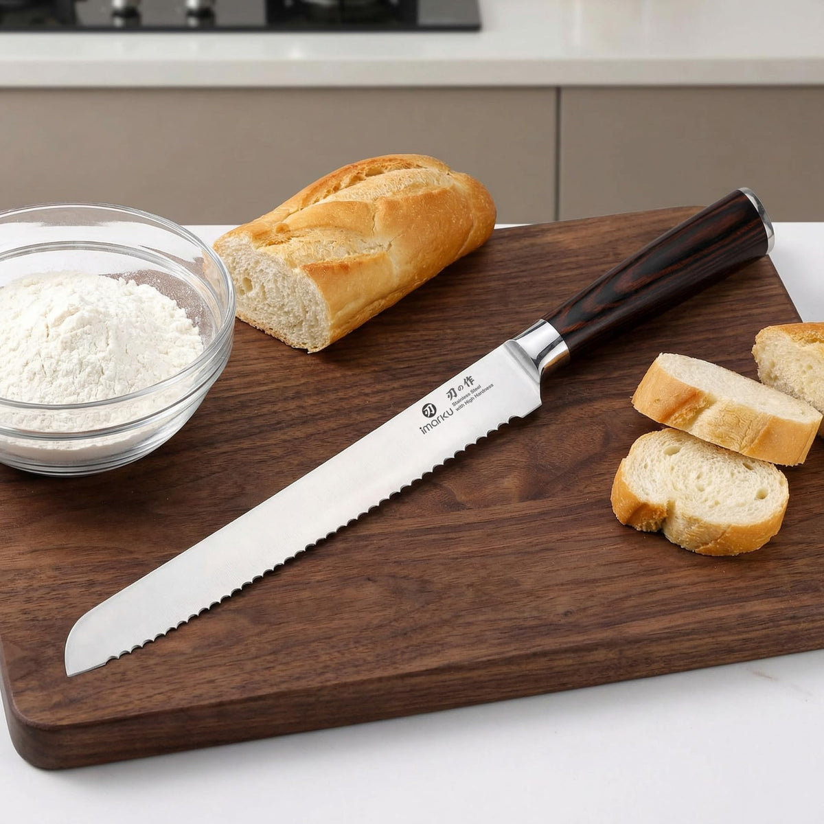 imarku Bread Knife, Japanese High Carbon Stainless Steel Professional Grade Breads Slicing Knife, 10-Inch Serrated Edge Cake Knife, Bread Cutter for Homemade Crusty Sourdough,Best Gifts 🍁 All In One Marketplace Canada