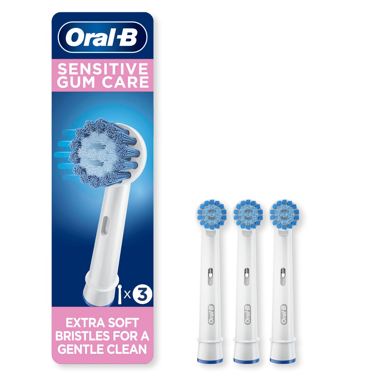 Oral-B Sensitive Gum Care, Replacement Brush Heads, 3 Counts
