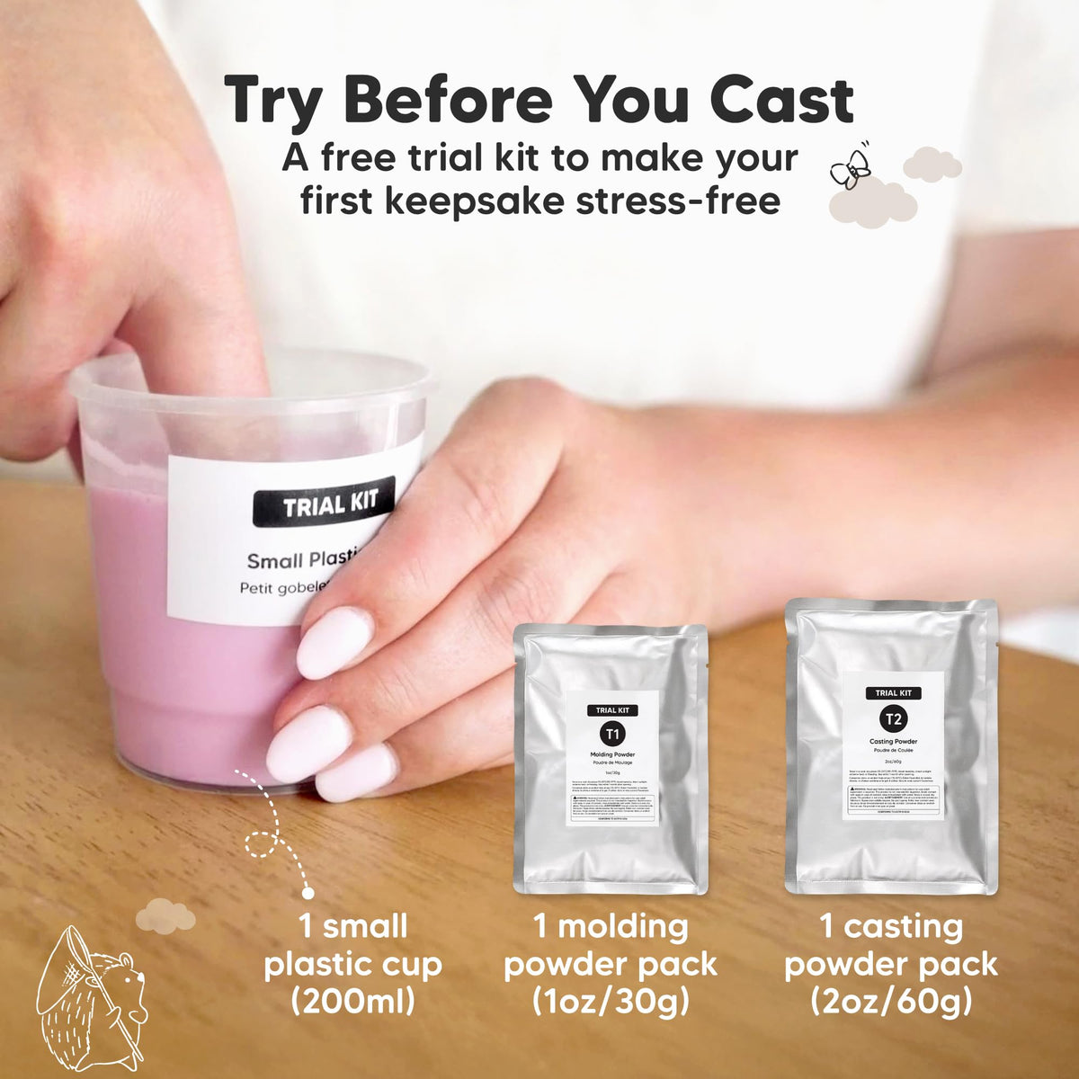 KeaBabies Baby Casting Kit Hands and Feet Mold 3D,Newborn (Round, Ash Wood) 🍁 All In One Marketplace Canada