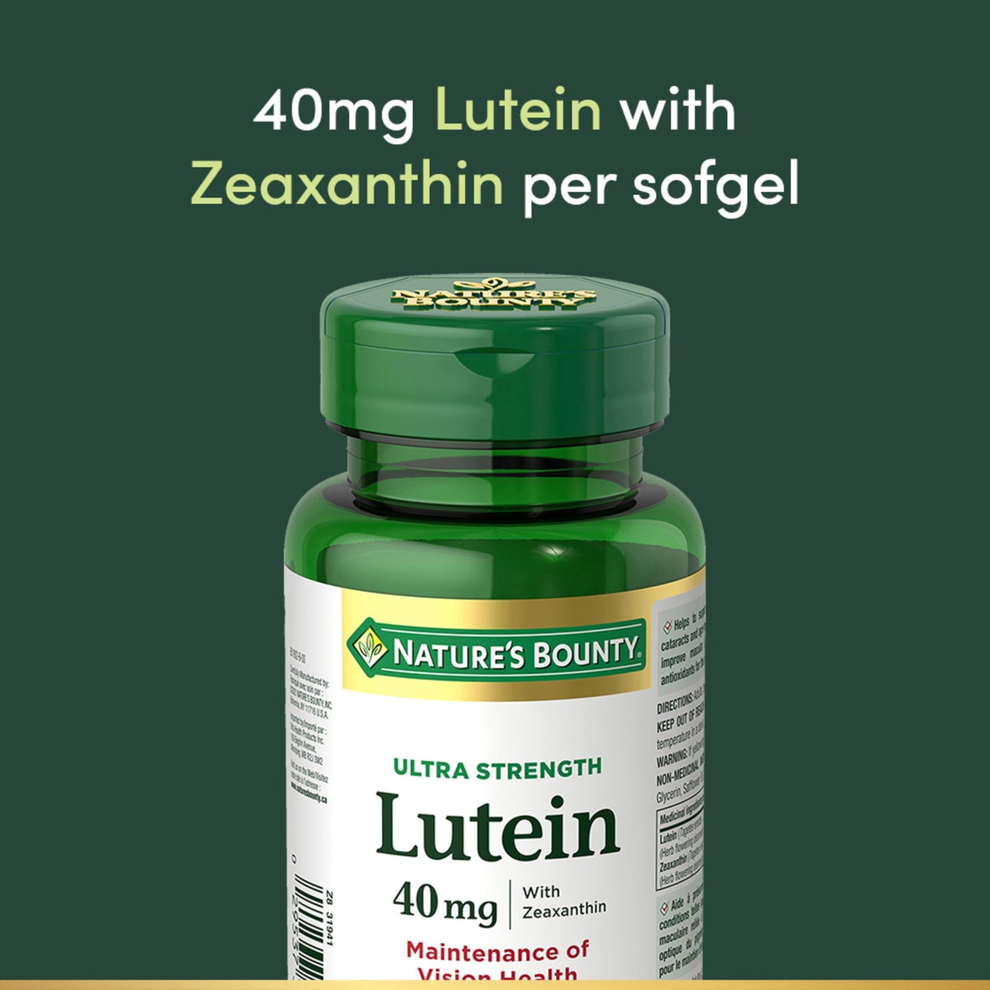 NATURE'S BOUNTY Lutein, Ultra Strength, Support For Conditions Like Cataracts & Macular Degeneration, 53 g - Available at All In One Marketplace Canada