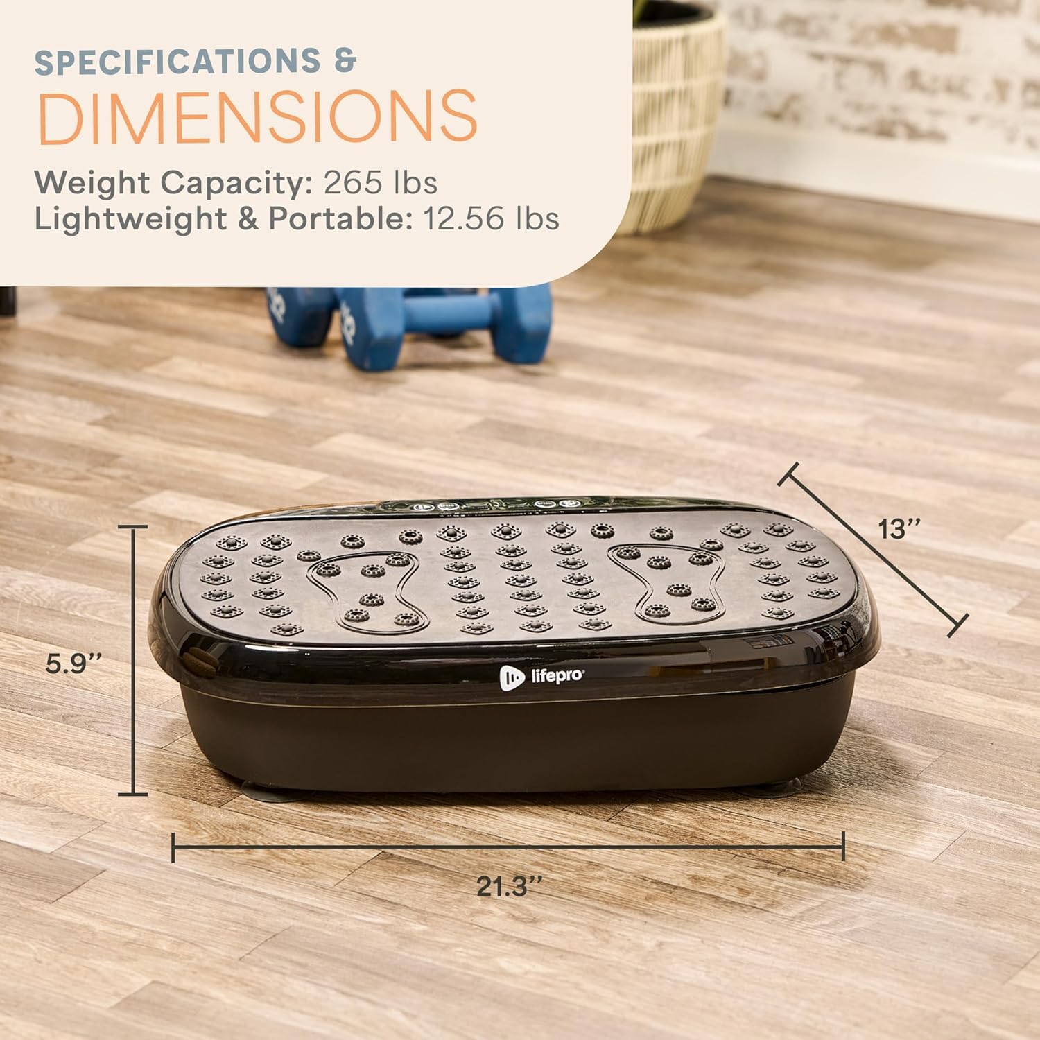 Lifepro HexaplateLite Vibration Plate Exercise Machine-Small & Lightweight LifePro