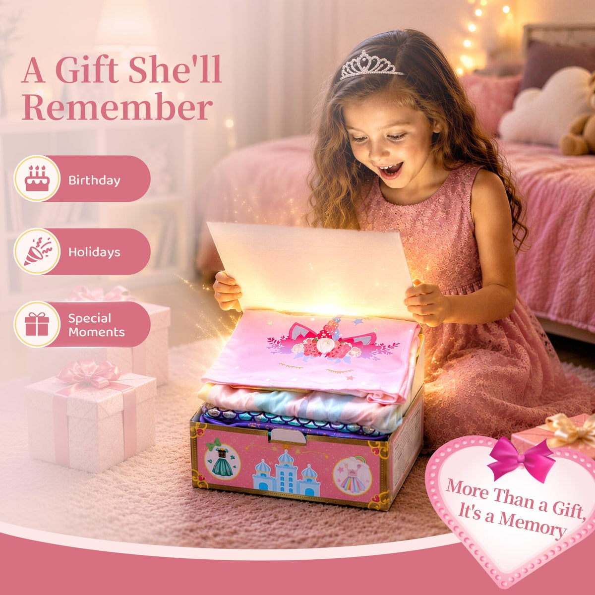Meland 5-in-1 Princess Dress Up for Girls with Bag, Costume Gift Ages 3-8 🍁 All In One Marketplace Canada