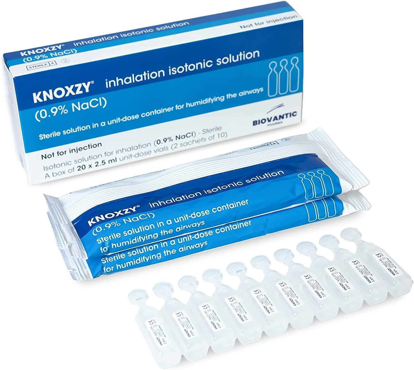 Isotonic Saline Solution 0.9% | Sodium Chloride NaCl | Saline Solution for Inhalation | 20 x 2.5ml - Available at All In One Marketplace Canada