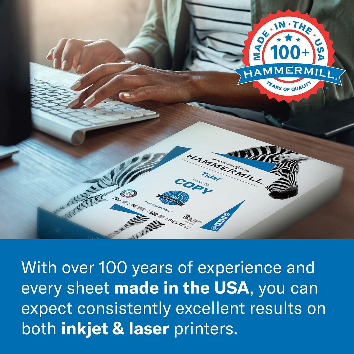 Hammermill Printer Paper, 20 lb Copy Paper, 11 x 17 - 1 Ream (500 Sheets) - 92 Bright, Made in the USA