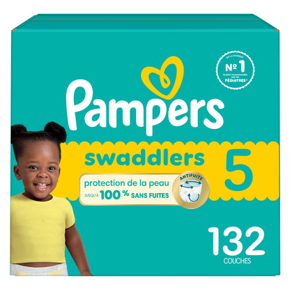 Pampers Swaddlers Diapers, Size 5, Absorbent, Keeps Baby Dry and Comfortable, Skin Safe Disposable Baby Diaper, 1 Pack (Count of 132)