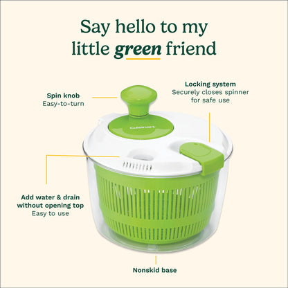 Cuisinart Salad Spinner with Easy-to-Spin Knob, 3-Qt Capacity (CTG-00-SSASC)
