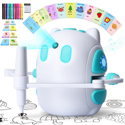 Drawing Robot for Kids 150 Educational Cards Smart Drawing Robot Voice Interactive Partner Montessori Painting Toy for Boys Girls Ages 3-8 Perfect for Birthdays Christmas Learning Fun（English Version） 🍁 All In One Marketplace Canada