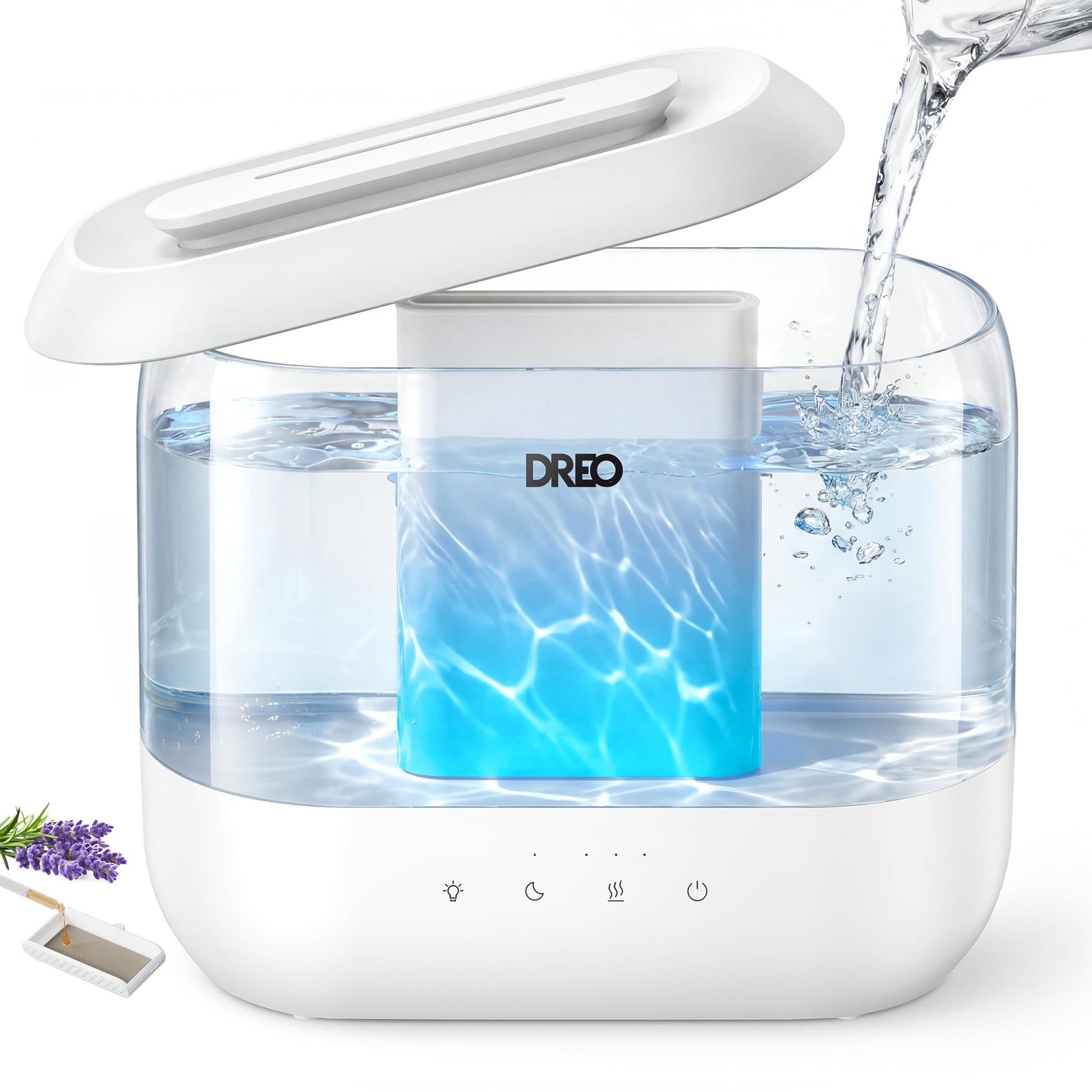 DREO Humidifiers for Bedroom, 4L Top Fill for Large Room, 36H Runtime [Ultra-Strong Mist Output] Quiet Cool Mist Air Humidifier for Baby Nursery, Plants, Indoor, Night Light, Easy to Clean - Available at All In One Marketplace Canada