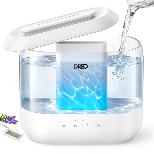 DREO Humidifiers for Bedroom, 4L Top Fill for Large Room, 36H Runtime [Ultra-Strong Mist Output] Quiet Cool Mist Air Humidifier for Baby Nursery, Plants, Indoor, Night Light, Easy to Clean - Available at All In One Marketplace Canada