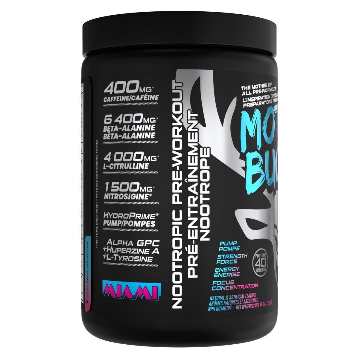 Bucked Up Mother Bucker High-Stimulant Nootropic Pre-Workout (40 Serves, Miami)