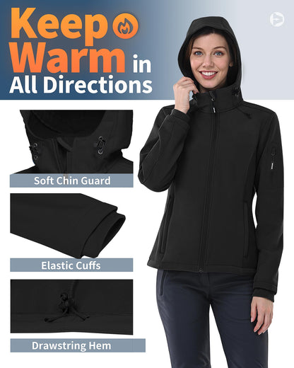 Outdoor Ventures Women's Softshell Jacket Fleece Lined Waterproof Rain Coat 🍁 All In One Marketplace Canada