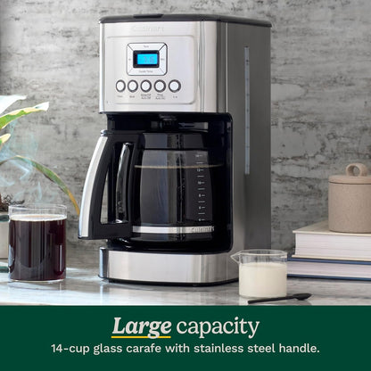 Cuisinart 14-Cup Programmable Coffee Maker with PerfecTemp Glass Carafe, 1-4 Cup Setting, Brew Strength Control and Brew Pause, Stainless Steel (DCC-3200C) - Available at All In One Marketplace Canada