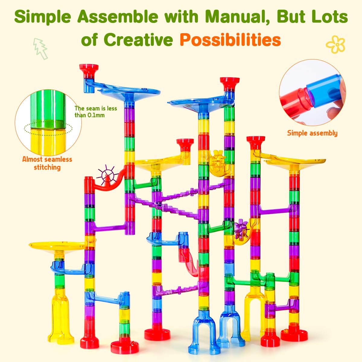 Meland Marble Run with Construction Set & Glow Marbles, STEM Toy for Kids 🍁 All In One Marketplace Canada