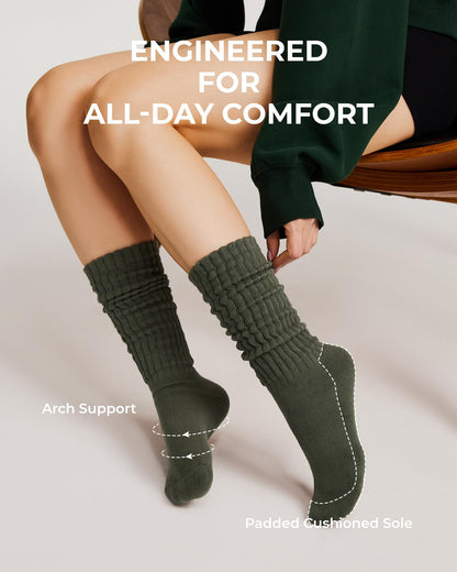 Fitrell Slouch Socks for Women, Knee High Scrunch Tube Boot Socks 3 Pairs 🍁 All In One Marketplace Canada