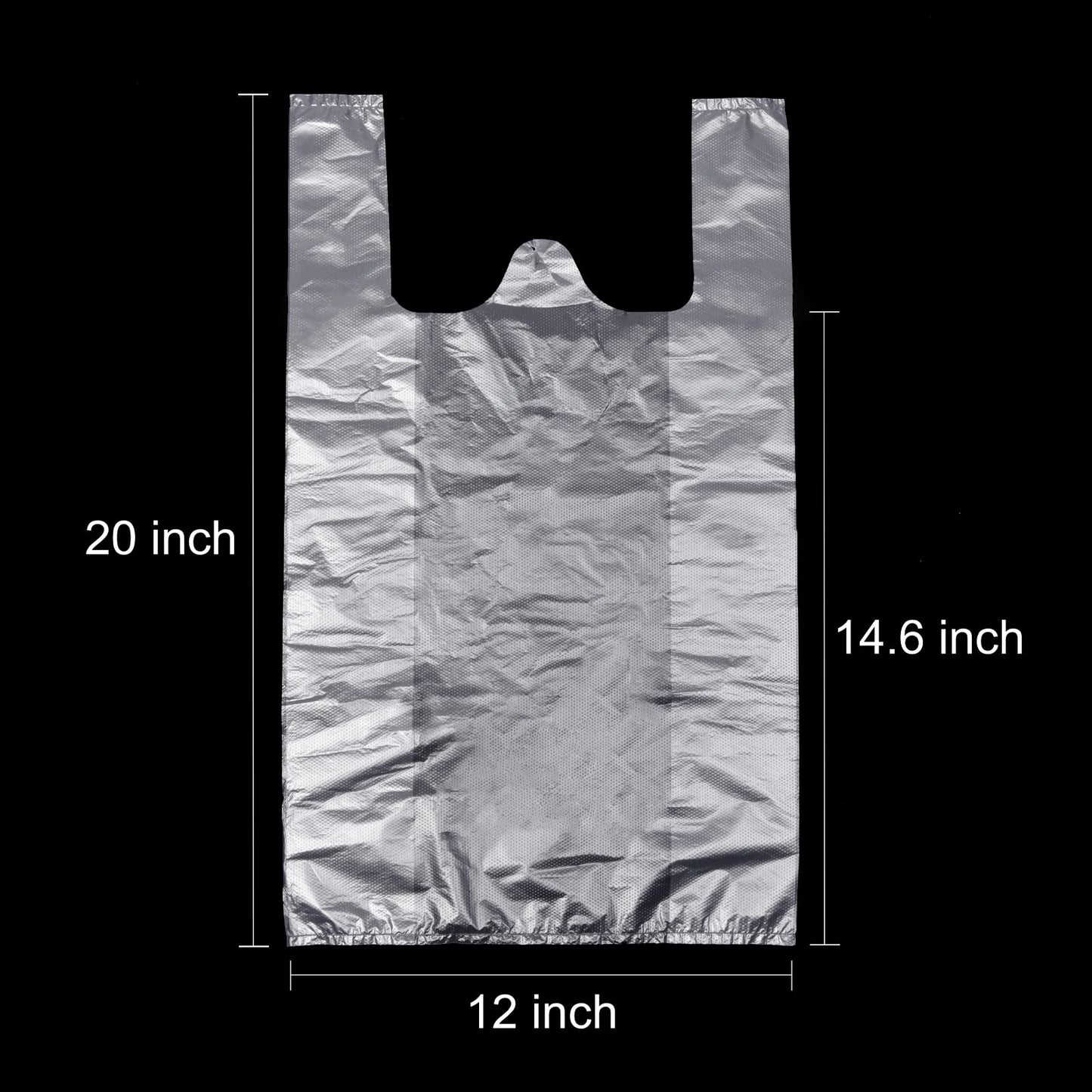 T Shirt Bags Plastic Grocery Bags with Handles for Merchandise and Supermarket, Bolsas De Plastico Para Negocio, 12 x 20 Inch (White, 200Pcs) - Available at All In One Marketplace Canada
