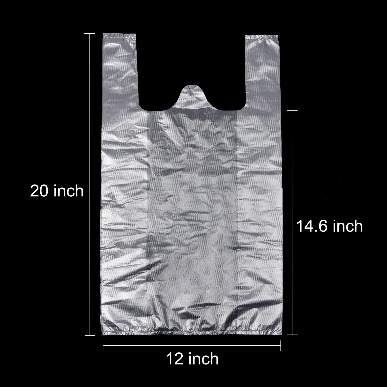 T Shirt Bags Plastic Grocery Bags with Handles for Merchandise and Supermarket, Bolsas De Plastico Para Negocio, 12 x 20 Inch (White, 200Pcs) - Available at All In One Marketplace Canada