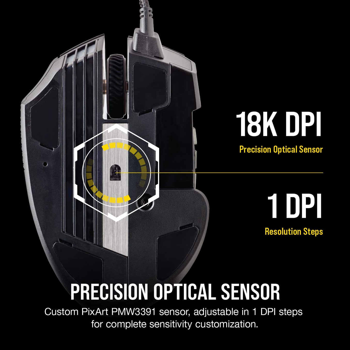 Corsair Scimitar RGB Elite Gaming Mouse for MOBA, MMO - 18,000 DPI - 17 Progammable Buttons - iCUE Compatible - Black 🍁 All In One Marketplace Canada