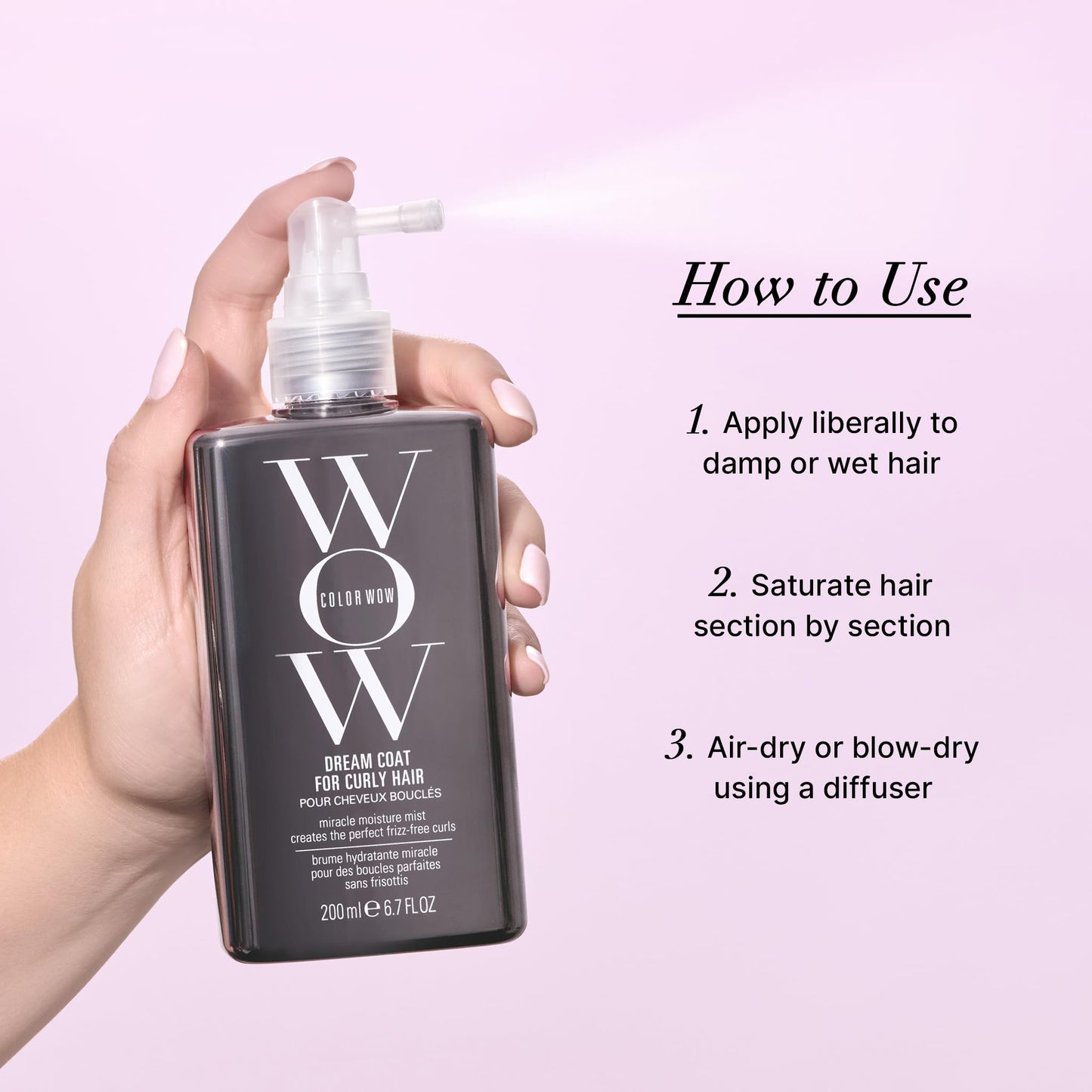 COLOR WOW Dream Coat for Curly Hair - Frizz-Free Curls Made Easy | Moisture-Boosting Spray, Curl-Enhancing Formula, Frizz-Fighting Power, 6.7 fl. oz - Available at All In One Marketplace Canada