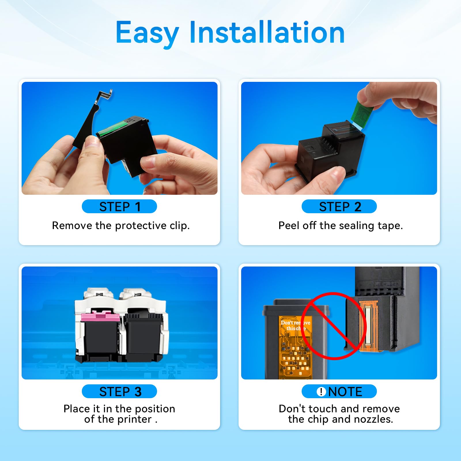 67XL Black Ink Cartridges Compatible for HP 67 Ink Cartridges Compatible for HP Ink 67 Fit for DeskJet 4155e 2855e 2755e 2700 2700e 2800e 4100 4255e 2734e Envy 6055e 6455e 6000 6400 Printer(2 Black)