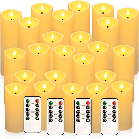 WREXCS 24 Pcs Flameless LED Candles, Battery Operated with Remote and Timer 🍁 All In One Marketplace Canada