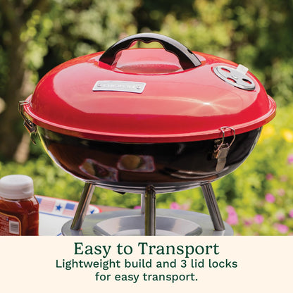 Cuisinart Outdoor Portable Charcoal Grill, 14", Red (CCG-190RBC) 🍁 All In One Marketplace Canada