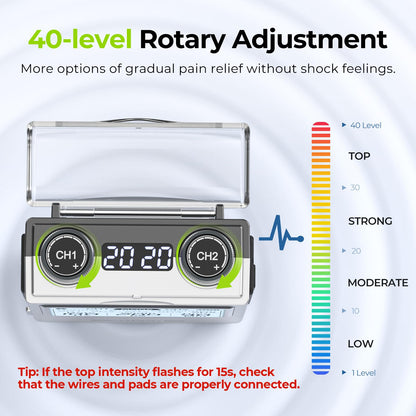 AUVON Rechargeable TENS Machine EMS Muscle Stimulator, Digital TENS Unit with 8 Customizable Modes, Electronic Massager for Sciatica, Shoulder & Back Pain Relief, 12 Pads, A Carry Case - Available at All In One Marketplace Canada
